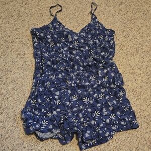 LOFT Floral Blue Dress